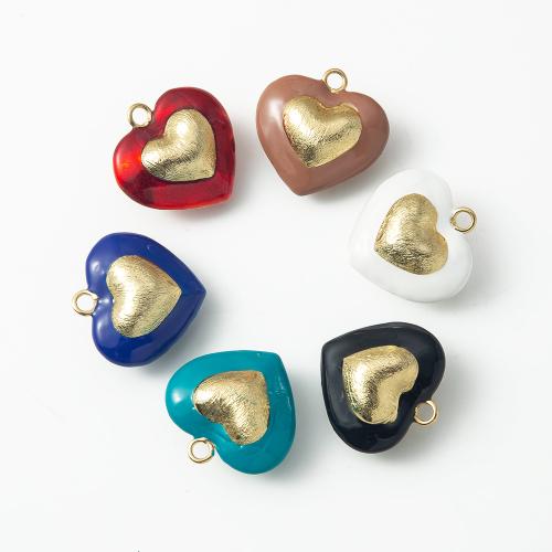 Brass Heart Pendants, plated, DIY & enamel, more colors for choice, nickel, lead & cadmium free, 26.15x12.60x25.78mm, Sold By PC