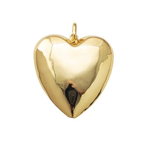 Brass Heart Pendants, plated, DIY, golden, nickel, lead & cadmium free, 45.75x14.60x60mm, Sold By PC