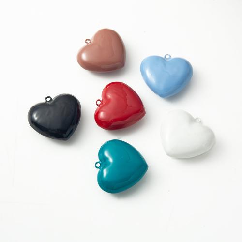 Brass Heart Pendants, plated, DIY & enamel, more colors for choice, nickel, lead & cadmium free, 30.50x12.30x32.35mm, Sold By PC