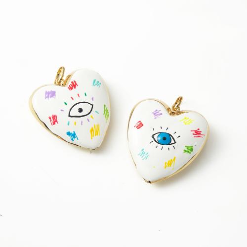 Brass Heart Pendants, plated, DIY & enamel, more colors for choice, nickel, lead & cadmium free, 45.30x15.60x59.20mm, Sold By PC