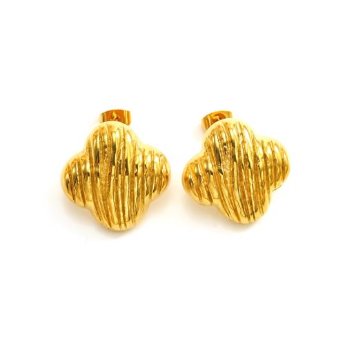 Boucle d'oreille de gaujon en acier inoxydable, Acier inoxydable 304, Plaqué or 18K, bijoux de mode & styles différents pour le choix & pour femme, Vendu par paire