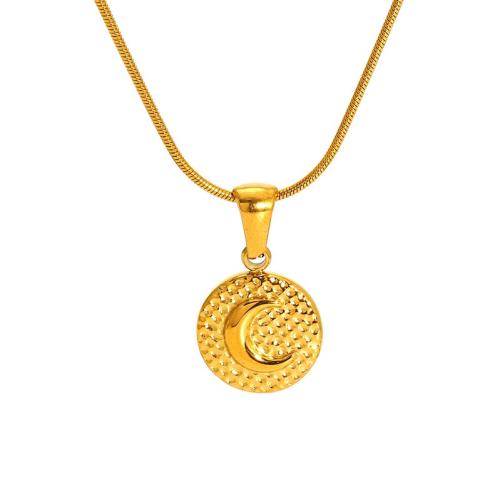 Stainless Steel Jewelry Necklace, 304 Stainless Steel, 18K gold plated, snake chain & different styles for choice & for woman, Sold By PC
