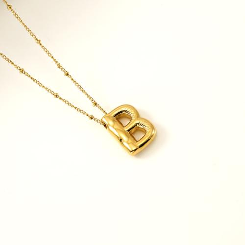 Stainless Steel Jewelry Necklace, 304 Stainless Steel, Alphabet Letter, 18K gold plated, fashion jewelry & Unisex & different designs for choice, Sold By PC