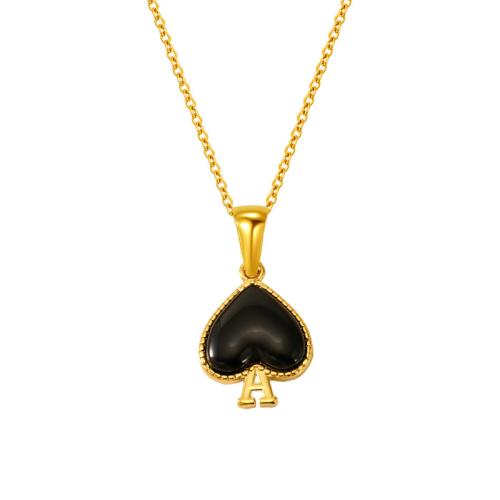 Stainless Steel Jewelry Necklace, 304 Stainless Steel, with Resin, 18K gold plated, fashion jewelry & different styles for choice & for woman, Sold By PC