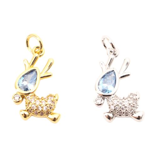 Cubic Zirconia Micro Pave Brass Pendant, DIY & micro pave cubic zirconia, more colors for choice, 17x10x3mm, Sold By PC