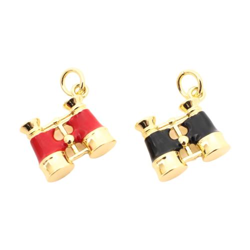 Brass Jewelry Pendants, Telescope, gold color plated, DIY & enamel, more colors for choice, 18x14x4mm, Sold By PC