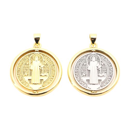 Brass Jewelry Pendants, Round, DIY, more colors for choice, 32x25x3mm, Sold By PC