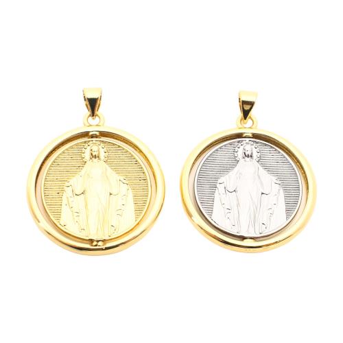 Brass Jewelry Pendants, Round, DIY, more colors for choice, 32x25x3mm, Sold By PC