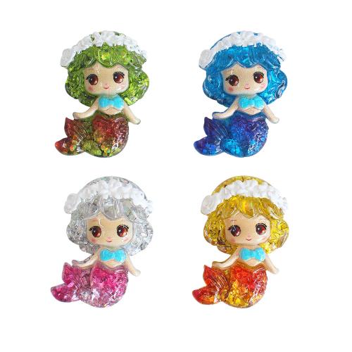 Mobile Phone DIY Decoration, Resin, with Plastic, Mermaid, epoxy gel, more colors for choice, 10PCs/Bag, Sold By Bag