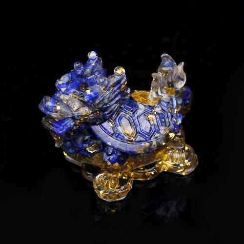 Natural Gravel Decoration, with Resin, Turtle, epoxy gel, different materials for choice, 49x60x35mm, Sold By PC