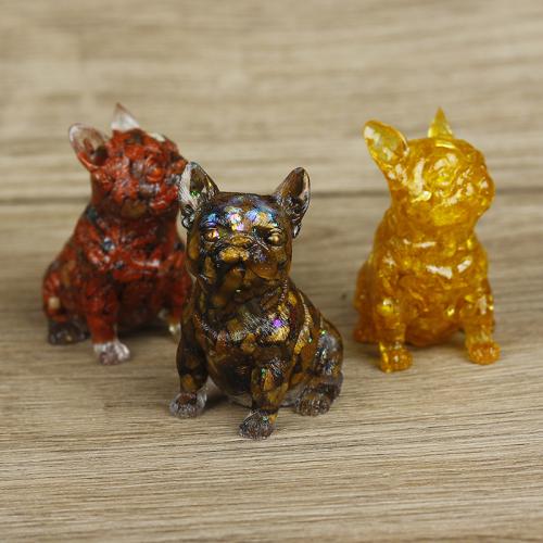 Natural Gravel Decoration, with Resin, Dog, epoxy gel, different materials for choice, 70x60x40mm, Sold By PC