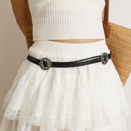 Tibetan Style Waist Chain, with turquoise & PU Leather, plated, vintage & for woman, more colors for choice, Length:Approx 165 cm, Sold By PC