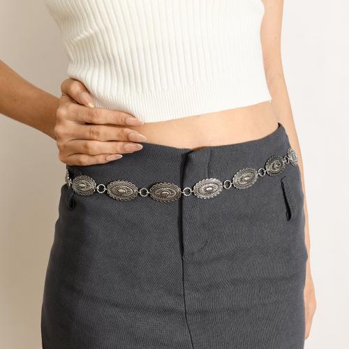 Tibetan Style Waist Chain, with Iron, plated, folk style & for woman, silver color, Length:Approx 125 cm, Sold By PC
