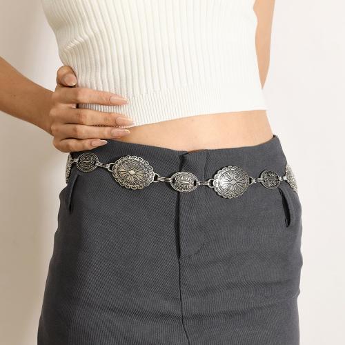Tibetan Style Waist Chain, with Iron, plated, vintage & for woman, silver color, Length:Approx 118 cm, Sold By PC