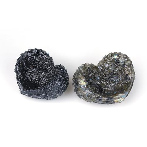 Natural Gravel Decoration, with Resin, Heart, epoxy gel, different materials for choice, 95x50x75mm, Sold By PC