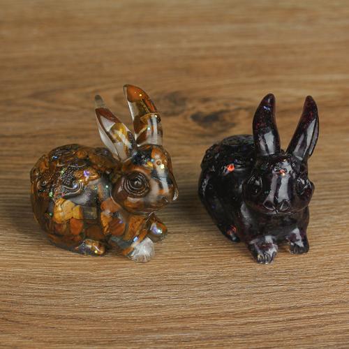 Natural Gravel Decoration, with Resin, Rabbit, epoxy gel, different materials for choice, 70x50x70mm, Sold By PC