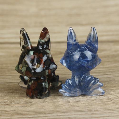 Natural Gravel Decoration, with Resin, Fox, epoxy gel, different materials for choice, 65x40x35mm, Sold By PC