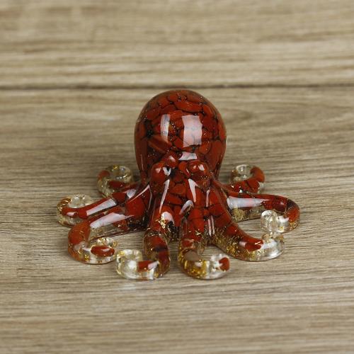 Gemstone Decoration, with Resin, Octopus, epoxy gel, different materials for choice, 100x90x45mm, Sold By PC
