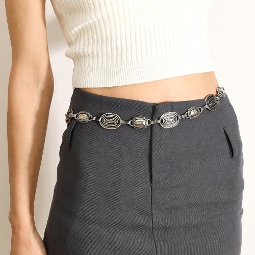 Tibetan Style Waist Chain, with Iron, plated, vintage & for woman, silver color, Length:Approx 110 cm, Sold By PC