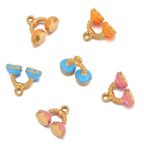 Stainless Steel Pendants, 304 Stainless Steel, gold color plated, fashion jewelry & enamel, more colors for choice, 5PCs/Bag, Sold By Bag