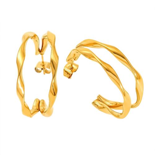 Stainless Steel Stud Earrings, 304 Stainless Steel, 18K gold plated, different styles for choice & for woman & hollow, Sold By PC