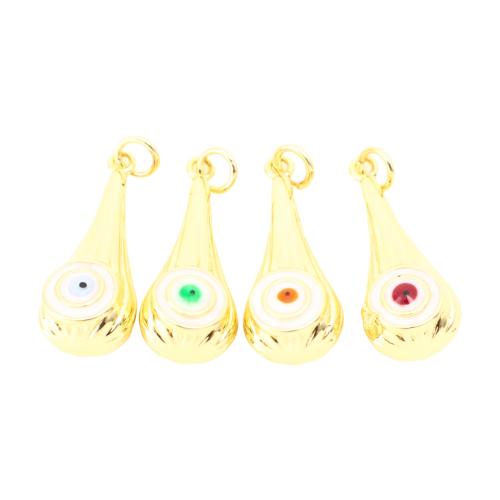 Brass Jewelry Pendants, Teardrop, gold color plated, DIY & enamel, more colors for choice, 24x9x8mm, Sold By PC