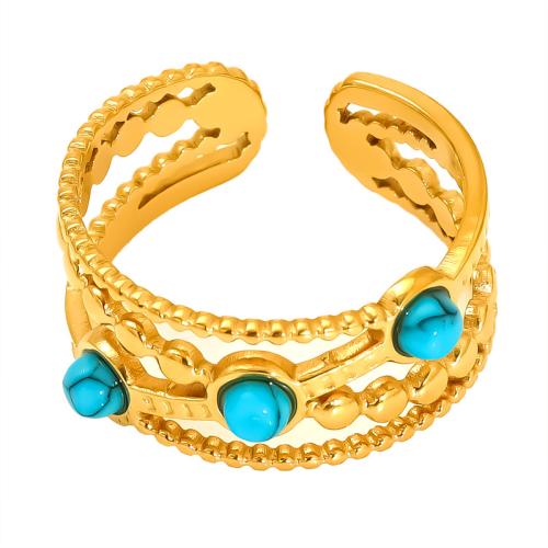Stainless Steel Finger Ring, 304 Stainless Steel, 18K gold plated, different styles for choice & for woman & hollow, Sold By PC