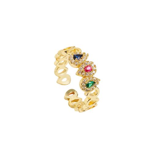 Brass Finger Ring, 18K gold plated, micro pave cubic zirconia & for woman & hollow, Inner diameter :17mm; wide:7mm., Sold By PC