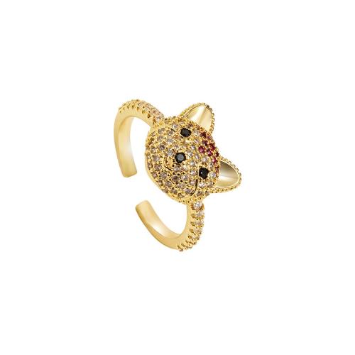 Brass Finger Ring, 18K gold plated, fashion jewelry & for woman & with rhinestone, Inner diameter :17mm; wide:12mm., Sold By PC