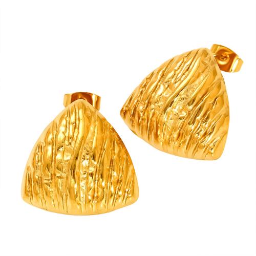 Stainless Steel Stud Earrings, 304 Stainless Steel, 18K gold plated, fashion jewelry & different styles for choice & for woman, Sold By Pair