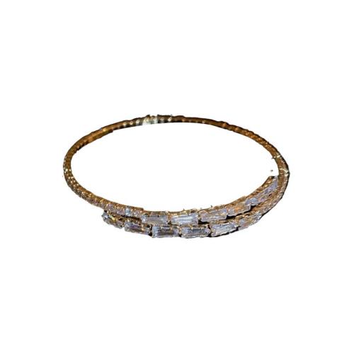 Pulseras de latón, metal, chapado, Joyería & micro arcilla de zirconia cúbica & para mujer, más colores para la opción, Vendido por UD