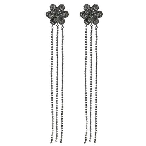 Brass Drop Earring, fashion jewelry & for woman & with rhinestone, more colors for choice, Sold By Pair