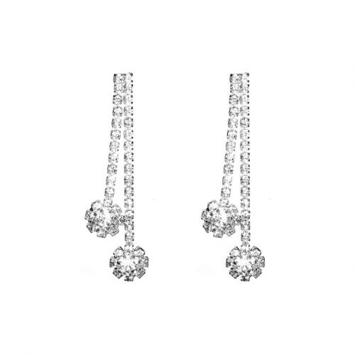 Pendientes de Aleación de Zinc, con cúbica circonia, Joyería & para mujer, más colores para la opción, Vendido por Par