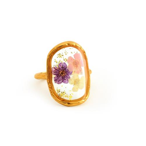 Pressed Dried Flower Jewelry , Titanium Steel, with Dried Flower & Acrylic, fashion jewelry & for woman, Sold By PC