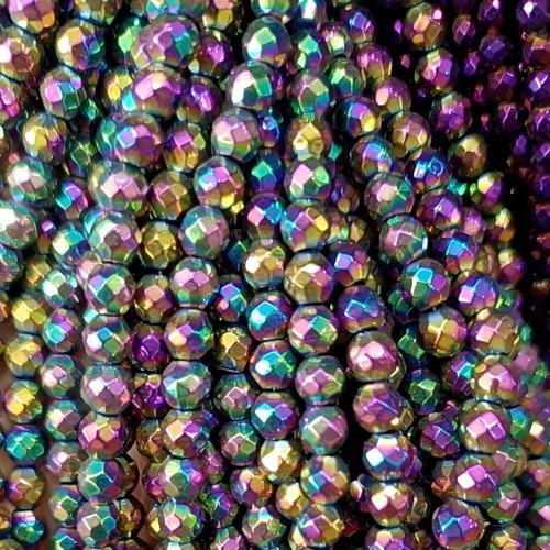 Abalorios de Gemas, Hematite, Bricolaje, color mixto, 4mm, longitud:18.5 cm, 2Strandfilamento/Grupo, Vendido por Grupo