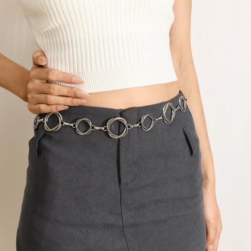 Tibetan Style Waist Chain, with Iron, plated, folk style & for woman, silver color, Length:Approx 110 cm, Sold By PC