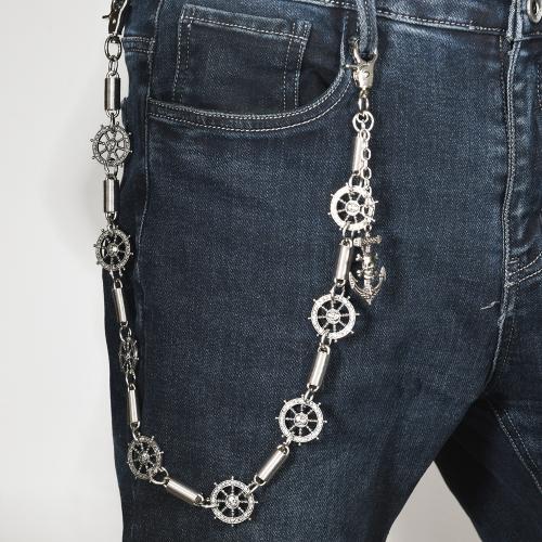 Tibetan Style Waist Chain, with Iron, plated, punk style & Unisex, silver color, Length:Approx 63 cm, Sold By PC