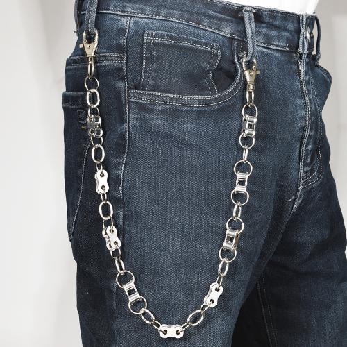 Tibetan Style Waist Chain, with Iron, plated, punk style & Unisex, silver color, Length:Approx 62 cm, Sold By PC