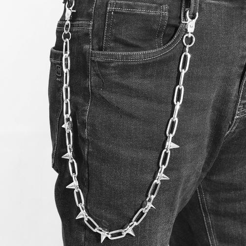 Tibetan Style Waist Chain, with Iron, plated, punk style & Unisex, silver color, Length:Approx 61 cm, Sold By PC