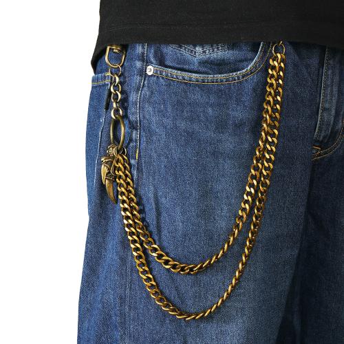 Tibetan Style Waist Chain, with Iron, Claw, antique brass color plated, Double Layer & punk style & for man, Sold By PC