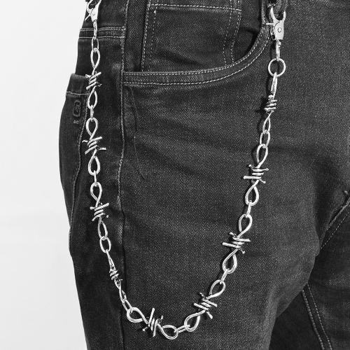 Tibetan Style Waist Chain, with Iron, plated, punk style & Unisex, silver color, Length:Approx 57 cm, Sold By PC