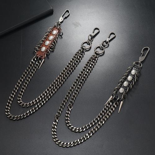 Tibetan Style Waist Chain, with Cowhide & Iron, plated, Double Layer & punk style & Unisex, more colors for choice, Sold By PC