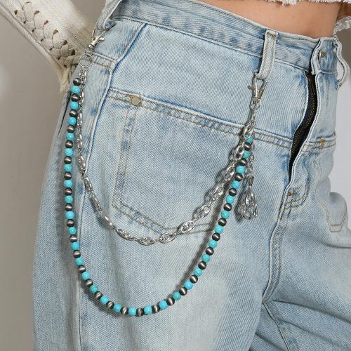 Tibetan Style Waist Chain, with ABS Plastic & Iron, plated, Double Layer & fashion jewelry & for woman, Sold By PC
