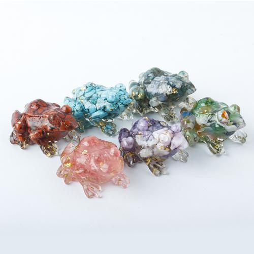 Gemstone Decoration, with Resin, Frog, epoxy gel, different materials for choice, 50x60x35mm, Sold By PC