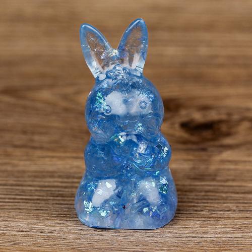 Gemstone Decoration, with Resin, Rabbit, epoxy gel, different materials for choice, 40x40x73mm, Sold By PC