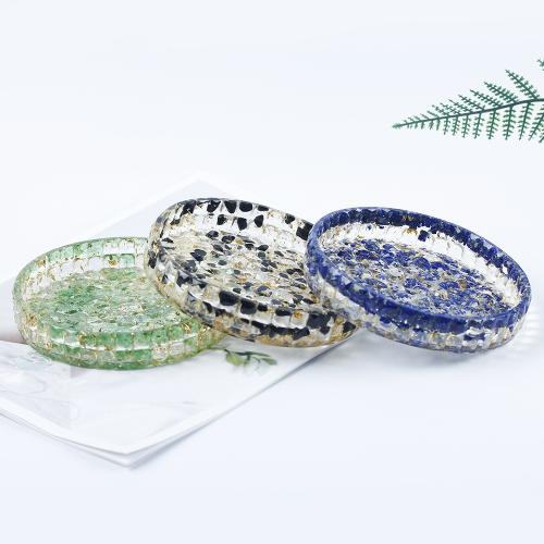 Gemstone Decoration, with Resin, Round, epoxy gel, different materials for choice, 135x22mm, Sold By PC