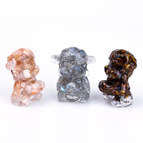 Gemstone Decoration, with Resin, God of Wealth, epoxy gel, different materials for choice, 56x47x35mm, Sold By PC