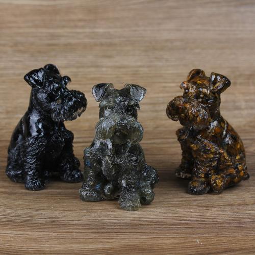 Gemstone Decoration, with Resin, Dog, epoxy gel, different materials for choice, 70x100x65mm, Sold By PC