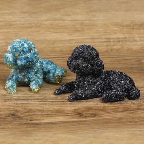 Gemstone Decoration, with Resin, Dog, epoxy gel, different materials for choice, 130x80x75mm, Sold By PC