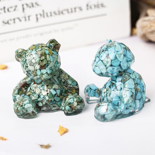 Gemstone Decoration, with Resin, Bear, epoxy gel, different materials for choice, 60x60x53mm, Sold By PC